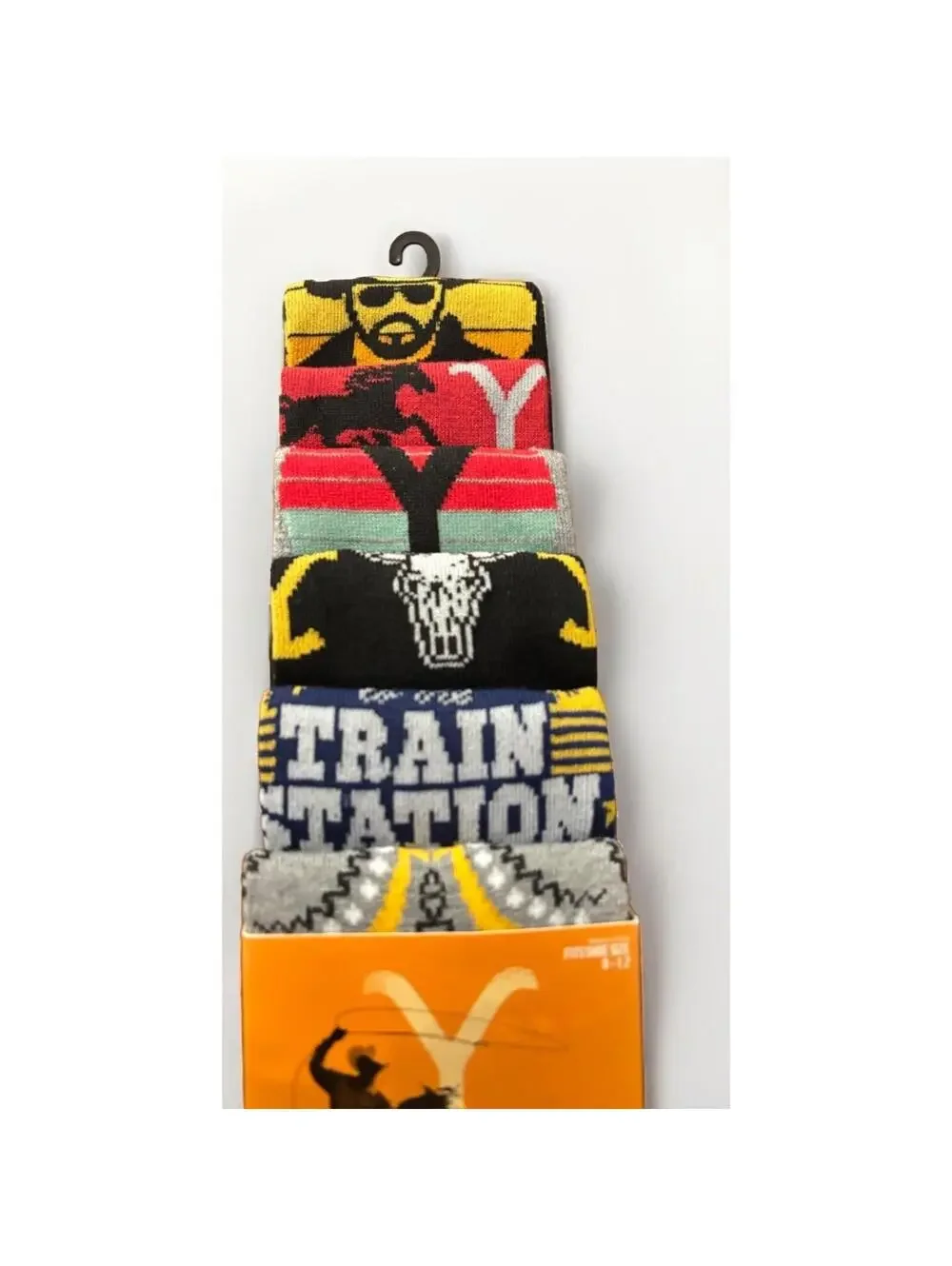 Yellowstone Men's Socks 6 Pair Gift Set, Casual Crew Socks, Fits Shoe Size 8-12